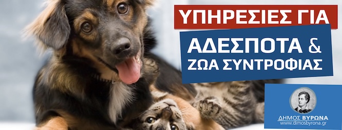 Υπηρεσίες για Αδέσποτα και Ζώα Συντροφιάς Δήμου Βύρωνα