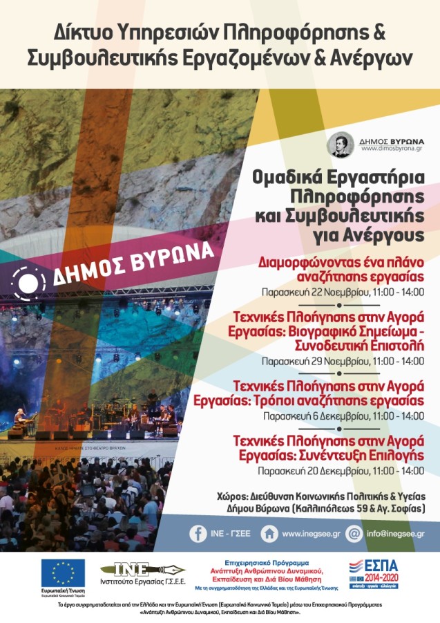 Ομαδικά εργαστήρια πληροφόρησης και συμβουλευτικής για ανέργους