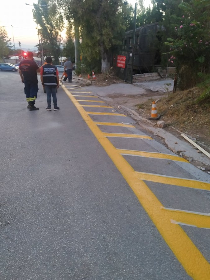 Διαγράμμιση – οριοθέτηση δρόμων που οδηγούν στον Υμηττό