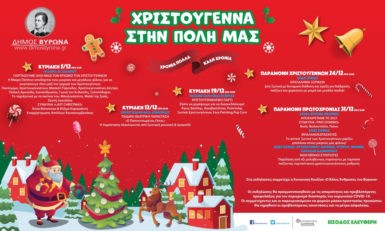 Χριστούγεννα στην Πόλη μας: Χριστουγεννιάτικο Πάρτι την Κυριακή 19 Δεκεμβρίου, στην Παιδική Χαρά της Νέας Ελβετίας