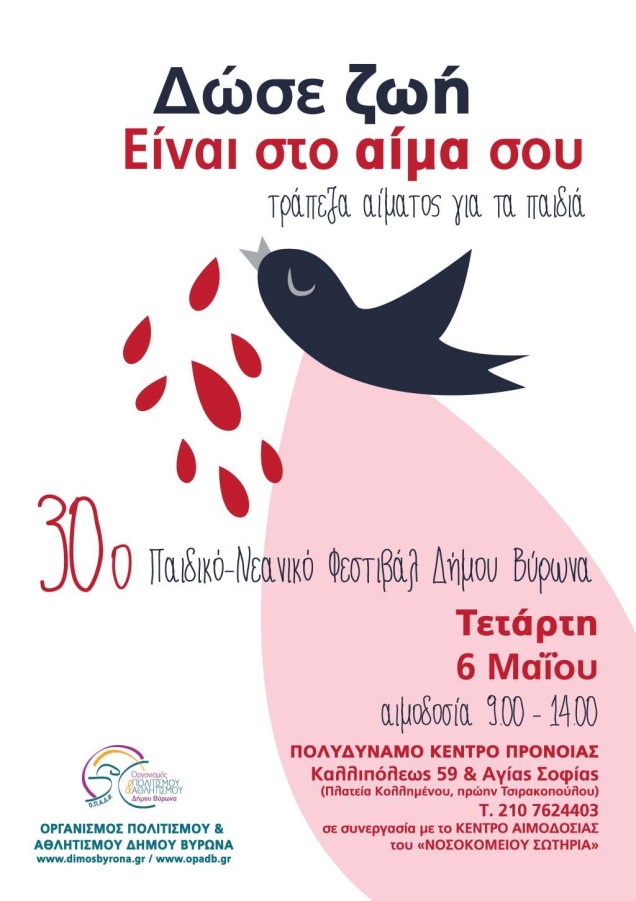 Πρόσκληση Εθελοντική Αιμοδοσία Τετάρτη 6/5/2015 «Δώσε Ζωή Είναι στο Αίμα σου»