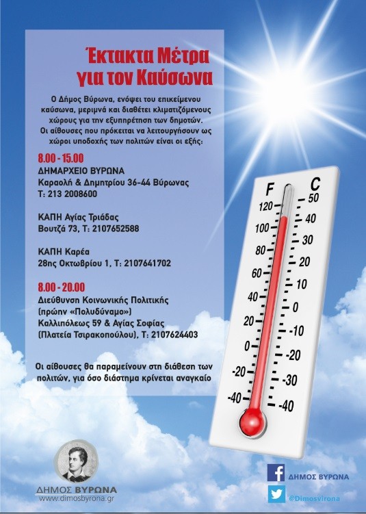 Έκτακτα Μέτρα για τον Καύσωνα
