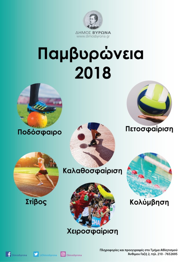 Ξεκινά η αθλητική γιορτή της νεολαίας του Βύρωνα: «Παμβυρώνεια 2018»