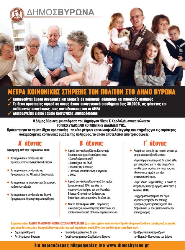ΜΕΤΡΑ ΚΟΙΝΩΝΙΚΗΣ ΣΤΗΡΙΞΗΣ ΤΩΝ ΠΟΛΙΤΩΝ ΣΤΟ ΔΗΜΟ ΒΥΡΩΝΑ