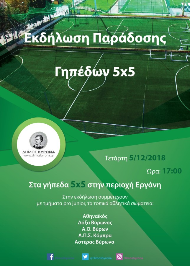 Εκδήλωση Παράδοσης των Ανακατασκευασμένων Γηπέδων 5x5