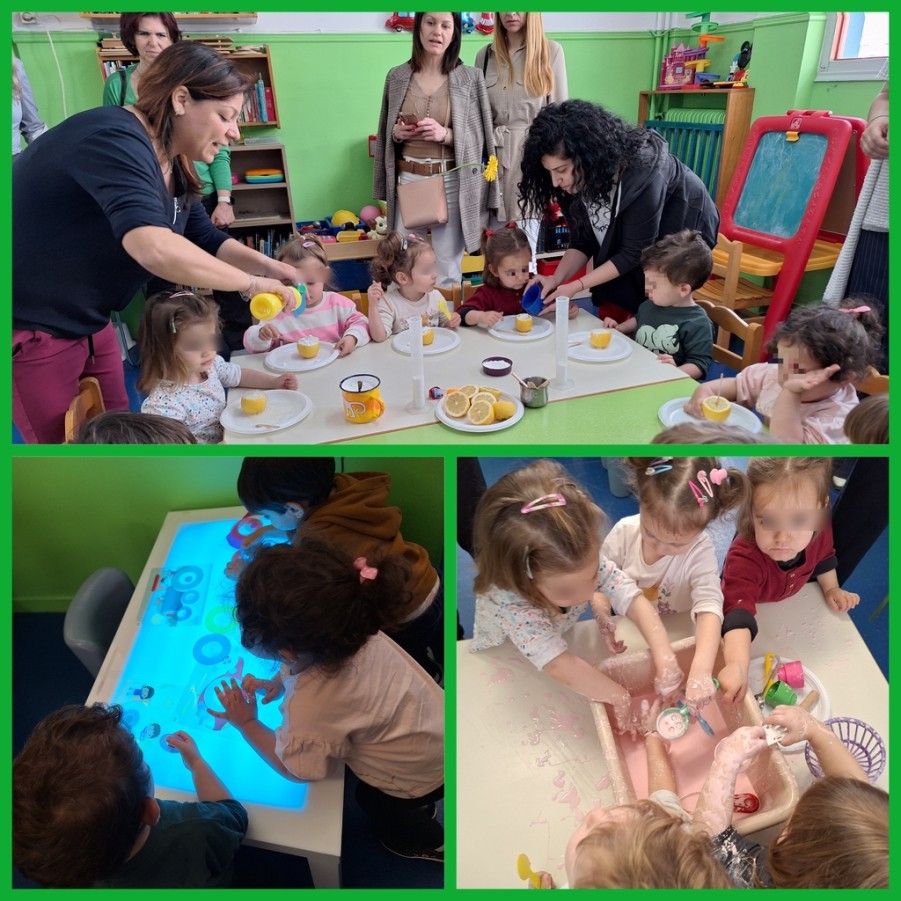 Στους παιδικούς σταθμούς υποδεχτήκαμε πέντε καθηγήτριες από το Παν/μιο Primorska της Σλοβενίας και την Επίκουρη Καθηγήτρια του ΤΑΦΠΠΗ – ΠΑΔΑ, Μαρία Χατζηγιάννη