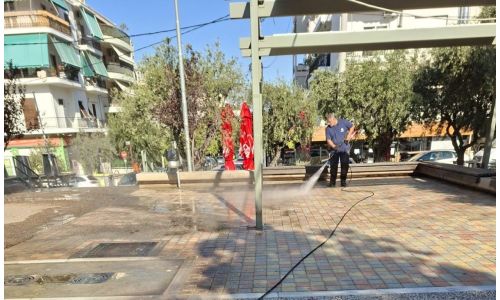 Καθαρισμοί πλατειών και δημόσιων χώρων στον Δήμο  Βύρωνα
