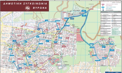 Χάρτης Δημοτικής Συγκοινωνίας (Λειτουργεί η Μπλε Γραμμή) Χάρτης Δημοτικής Συγκοινωνίας (Λειτουργεί η Μπλε Γραμμή)