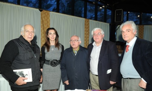 Ο σκηνοθέτης Ν. Κούνδουρος, η Αντιδήμαρχος Ιουλ. Κιούπη,ο Πρόεδρος της Εταιρείας Ελλήνων Λογοτεχνών Π. Ναθαναήλ, ο Πρόεδρος του Συνδέσμου 