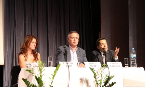 H κα Ευαγγελία ¶νθη, ο κ. Χρίστος Γώγος και ο κ. Παντελής Παναγάκης.