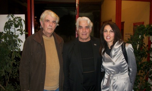 Οι ηθοποιοί Γιάννης Ευαγγελίδης και Κώστας Πρέκας και η Αντιδήμαρχος Δημοσίων Σχέσεων Ιουλία Κιούπη