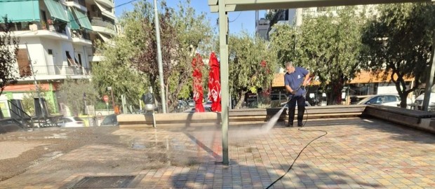Καθαρισμοί πλατειών και δημόσιων χώρων στον Δήμο  Βύρωνα